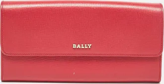 Bally Pink Leather Logo Flap Continental Wallet