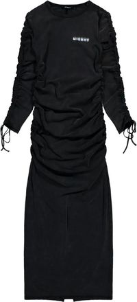 Misbhv Abito lungo Community con arricciatura - Nero