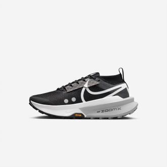Nike Womens Zoomx Zegama Trail 2 Running Shoes In Black/white-Wolf Grey