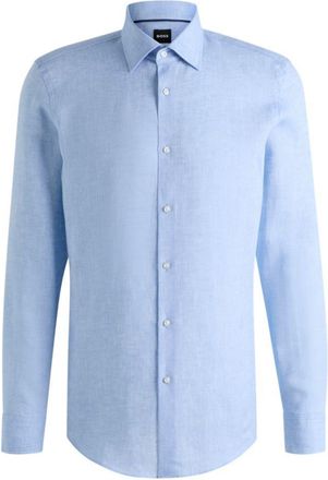 BOSS Slim-fit shirt in Italian-made linen