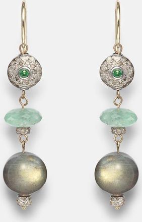 Ileana Makri 9kt gold (375/1000) and sterling silver (925) earrings with gemstones