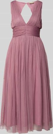 Lace & Beads Midikleid mit r&uuml;ckseitigem Cut Out in Rose, Gr&ouml;&szlig;e XXL