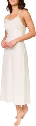 Rya Collection Haven 3D Organza Charmeuse Nightgown in Ivory at Nordstrom, Size X-Large