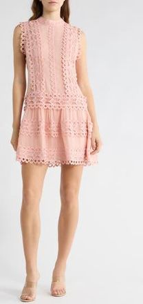By Design Gabriella Lace Minidress in Peach at Nordstrom Rack, Size X-Large