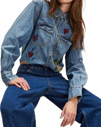 Free People Oh The Places Youll Go Top In Medium Wash