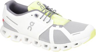 On Mens Cloud 5 Sneakers, Undyed White/Glacier-grey, 13.5 UK