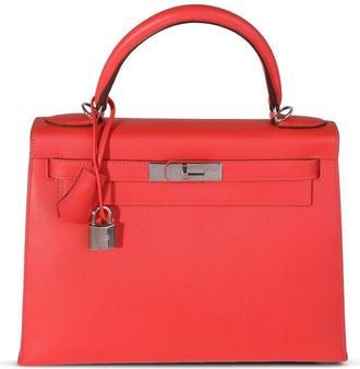 Herm&egrave;s Kelly 28 Sellier handbag - men - Leather - One Size - Orange
