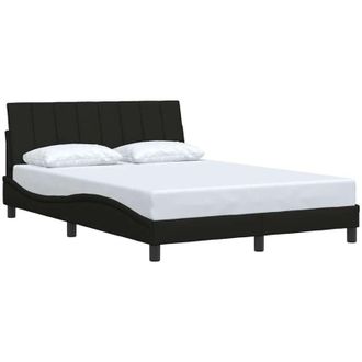 vidaXL Cama Sin Colch&oacute;n Tela Negro 140x190 Cm Vidaxl