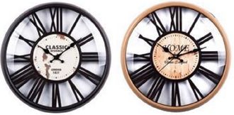 Trade Shop Trade Shop - Orologio Parete Tondo In Plastica 41cm Vintage Retro 2 Modelli Assortiti 5661110