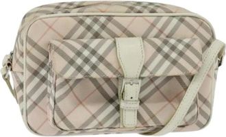 Burberry Pre-owned Cross Body Bags, female, Beige, Size: ONE SIZE Pre-owned Canvas Shoulder Bag