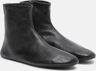 The Row Stella shearling-lined leather ankle boots
