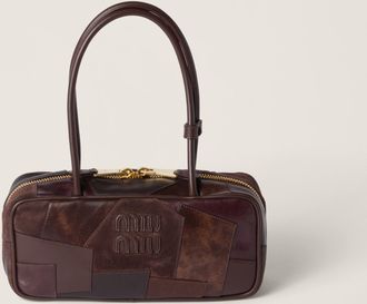 Miu Miu Beau Leather Patchwork Bag, Woman, Briarwood