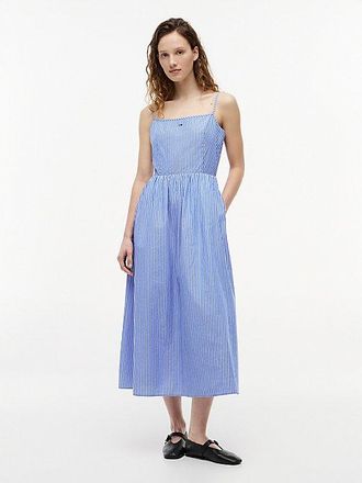 Tommy Hilfiger Crinkle Poplin Strap Maxi Dress