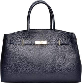 Anna Luchini Blauw Rundleer Tas