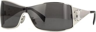 Celine Maxi Metal Triomphe Grey Shield Ladies Sunglasses CL40283U 16A 00
