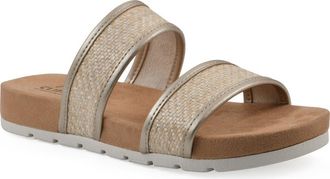 White Mountain Tropical Slide Sandal in Platino Metallic Smooth at Nordstrom Rack, Size 8.5