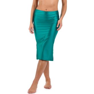 La Blanca Earth Cover-Up Satin Skirt in Teal at Nordstrom Rack, Size Medium
