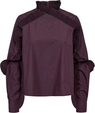 Copenhagen Muse Cmpleat Blouse - Dames - Blouses & Shirts - Paars - Maat: XL Katoen