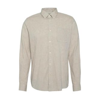 Barbour Nelson Tailored Fit Katoen Linnen Shirt - Heren - Casual Overhemden - Beige - XL - Katoen - Overhemden