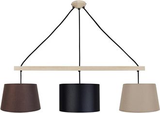 Tosel Lámpara de techo de madera natural y negra