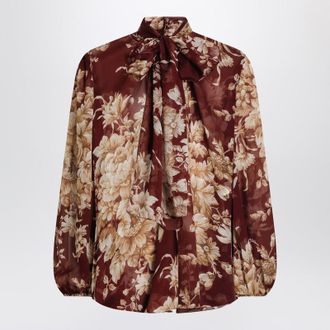 Dolce & Gabbana Chiffon Shirt With Rose Print