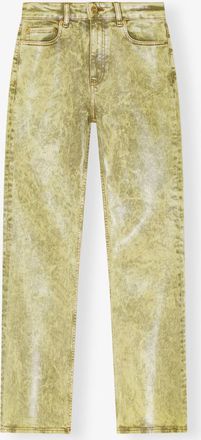 Ganni Green Foil Jeans - Size 24 Organic Cotton
