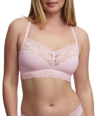 Skarlett Blue Goddess Busty Racerback Lace Bralette in Lt Pink at Nordstrom, Size Small