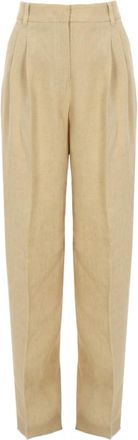 Max Mara Beige Tapered Pleated Pant