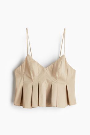 H&M Tr&auml;gertop mit Falten - Beige