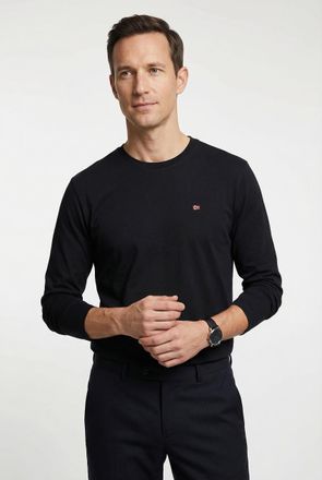 Napapijri Langarmshirt NAPAPIJRI SALIS, Herren, Gr. XXL, schwarz, Obermaterial: 100% Baumwolle, unifarben, Shirts Langarmshirt