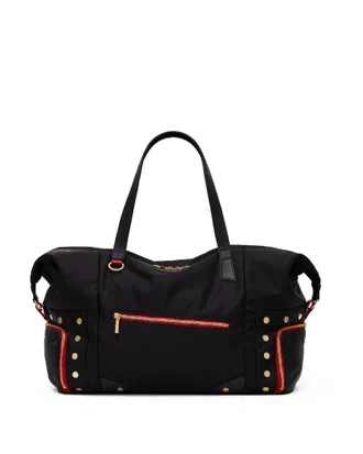 Hammitt Hammitt Ivy Weekender Black Nylon Gold Red Zip
