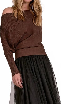 Elan Off Shoulder Sweater In Black
