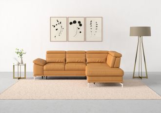 Sit&more Ecksofa »Cabrio L-Form, B: 274 cm, mit Sitztiefen-, Arm- & Kopfteilverstellung« 3 Nierenkissen, Federkern, optional Bettfunktion und Stauraum