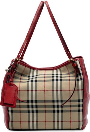 Burberry Pre-owned Burberry Small Haymarket Check Canvas and Leather Canterbury Tote Ladies ITTIVGRO58CAL