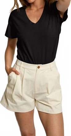 perfectwhitetee Mei Double Pleated Shorts In Sugar