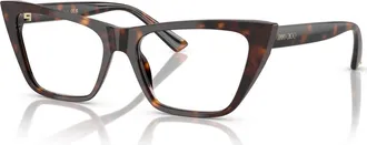 Jimmy Choo London 52mm Cat Eye optical glasses in Tortoise at Nordstrom