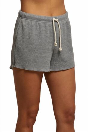 perfectwhitetee Romy Waffle Shorts In Heather Grey