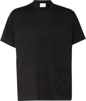 Burberry Logo Embossed T-Shirt - Heren - T-shirts - Zwart - XS - Katoen - Tops