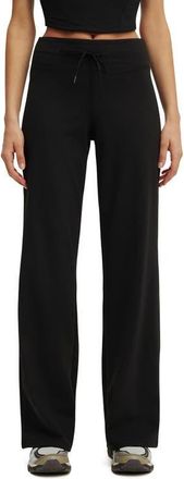Cotton On Womens Active Ultra Soft Tie Front Wide Leg Pant in Black at Nordstrom, Size Xx-Small