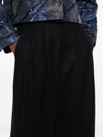 Susanne Bommer Wide-Leg Wool Trousers - Black