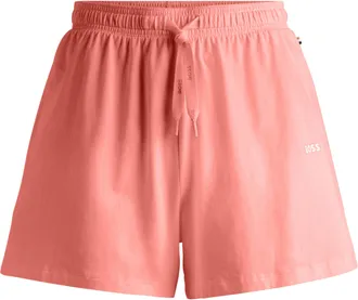 HUGO BOSS Pyjamahose BOSS CI_Shorts CW, Damen, Gr. XL, N-Gr, schwarz pink 658, Jersey, Obermaterial: 95% Baumwolle, 5% Elasthan, unifarben, Basic, Basic lang, H