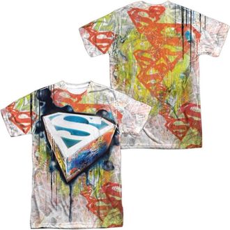 Gildan Superman Urban Shields (Front/Back Print) Short Sleeve Adult 100% Poly Crew Tee / T-Shirt