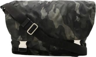 Prada Pre-owned Cross Body Bags, male, Green, Size: ONE SIZE Pre-owned Tessuto Camouflage Messenger Bag