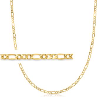 Ross-Simons 3.5mm 14kt Yellow Gold Figaro-Link Necklace