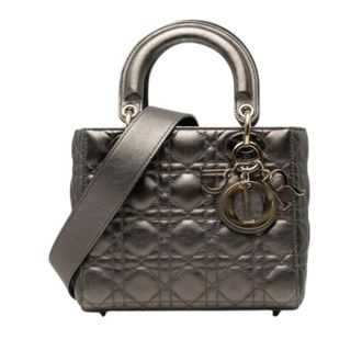Dior Pre-owned Lady Dior Handbag - Dames - Pre-owned - Grijs - Maat: ONE Size Leer