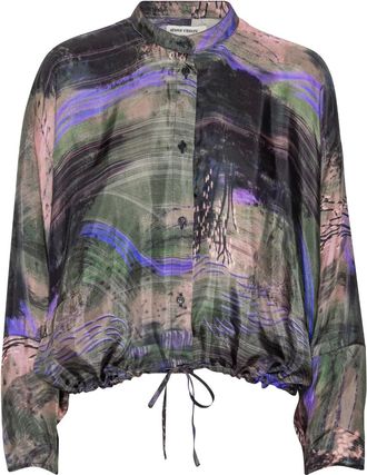 Henrik Vibskov Blouse met trekkoord en patroon - Groen