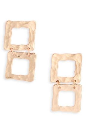 Karine Sultan Two Tier Square Drop Earrings in Rose Gold at Nordstrom Rack