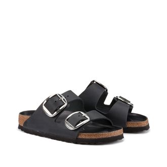 Birkenstock Muiltjes met grote gesp en dubbele riem Arizona