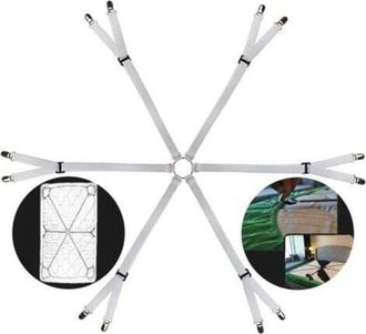 OEM Sujetadores De S&aacute;banas - Correas El&aacute;sticas Ajustables Para S&aacute;banas, Clips Cruzados De 6 V&iacute;as, Aptos Para Colchones Redondos Y Cuadrados, Un Regalo Par