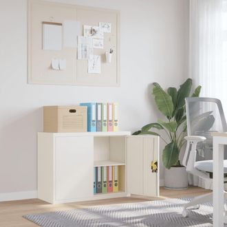 vidaXL Vidaxl - Furniture Limited - Armario Archivador De Acero Blanco 90x40x70